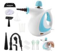 Delilahs Natural Steam Cleaner, Handheld Steam Cleaner For Home, All Purpose Portable Steam Cleaner, With 9 Accessories For Kitchen, Furniture, Couch, Tile, Car, Carpet And Upholstery (Blue)