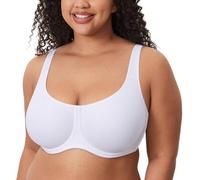 DELIMIRA Femme Soutien Gorge avec Armature Grande Taille Invisible Non-Rembourré Soutien Confortable Blanc 105E