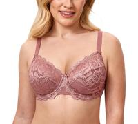 DELIMIRA Femme Soutien Gorge Grande Taille en Dentelle avec Armature sans Rembourré Rosier Millésimé 105J