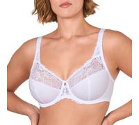 DELIMIRA Femme Soutien Gorge Grande Taille Minimiseur avec Armature Dentelle Non Rembourré Blanc 90K