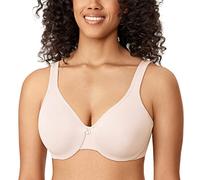 DELIMIRA Femme Soutien Gorge Minimiseur Forte Poitrine avec Armature Grande Taille Non Rembourré Invisible Rose Blanc 100D