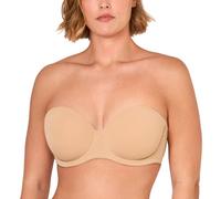 DELIMIRA Femme Soutien Gorge sans Bretelles Grande Taille avec Armature Bretelle Multiple Taupe Beige 105C