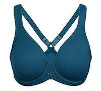 DELIMIRA Soutien Gorge Fermeture Devant Grande Taille avec Armature Decollete Plongeant Dos Nageur Non Rembourré Paix Mazarine 100B