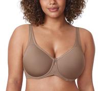 DELIMIRA Soutien Gorge Invisible Grande Taille avec Armature Emboîtant sans Couture Confortable Marron Violet 105G