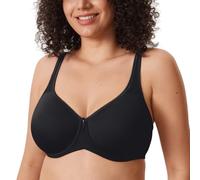 DELIMIRA Soutien Gorge Invisible Grande Taille avec Armature Emboîtant sans Couture Confortable Noir 115E
