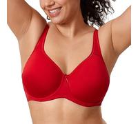 DELIMIRA Soutien Gorge Invisible Grande Taille avec Armature Emboîtant sans Couture Confortable Rouge à lèvres 115F