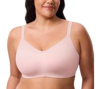 DELIMIRA Soutien Gorge sans Armature Grande Taille Bralette sans Coutures Invisible Confort Rose Nue 110F