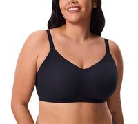 DELIMIRA Soutien Gorge sans Armature Grande Taille Noir 115C