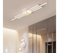 Deliouay Plafonnier LED moderne dimmable chambre plafonnier avec télécommande salle à manger suspension design créatif table à manger éclairage pour cuisine couloir Bureau plafonnier (blanc, L110cm)