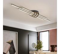 Deliouay Plafonnier LED moderne dimmable chambre plafonnier avec télécommande salle à manger suspension design créatif table à manger éclairage pour cuisine couloir Bureau plafonnier (noir, L110cm)