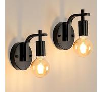 DELIPOP 2 Pièces Applique Murale Industrielle Vintage E27 Noir