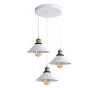 DELIPOP 3 Lampes Suspension Luminaire Industrielle E27, Blanc