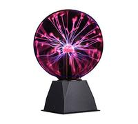 DELIPOP 6 Pouces Boule de Plasma Magique, Boule Electricité Statique Touch Sensible Tactile Sensible au Toucher et au Son, Lampe à Plasma Lumière Rouge pour Chambre, Fête ou Cadeau Créatif
