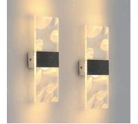 DELIPOP Applique murale - Argent - 12W 3000K - 27x10x4 cm - Lot de 2