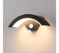 DELIPOP Applique Murale Exterieur avec Détecteur de Mouvement, 24W Lampe Murale Extérieur IP65 Etanche, Noir Luminaire Exterieur pour Terrasse Entrée Jardin Garage, 3000K Blanc Chaud