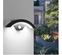 DELIPOP Applique Murale Extérieure LED 24W - Capteur Lumineux, Étanche IP65, 6500k Lumière Blanche pour Jardin（Paquet de 2）- Noir