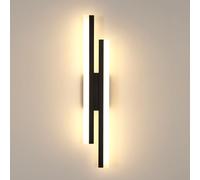 DELIPOP Applique Murale Interieur, 18W Moderne Lampe Murale LED Noir, Design Lignes Lumière mural en Acrylique pour Chambre Salon Couloir Escalier, Blanc Chaud 3000K