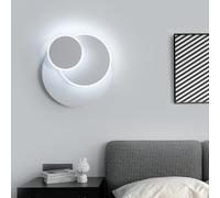 DELIPOP Applique Murale Interieur LED, 15W 1687LM Ronde Lampe Murale Moderne, Acrylique Luminaire Murale en 350° Rotatif Pour Chambre Salon Couloir Escalier, Blanc Froid 6500K