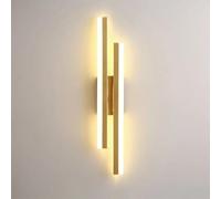 DELIPOP Applique Murale Interieur LED, 16W Moderne Lampe Murale Or, 3 Température de Couleur 3000-6500K Luminaire Mural en Acrylique pour Salon, Chambre, Escalier, Hôtel, Couloir