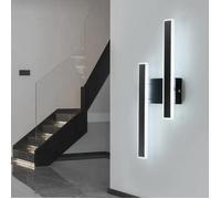 DELIPOP Applique Murale intérieur moderne LED 32W Noir - 3 températures de couleur réglables pour Chambre Salon Couloir escaliers