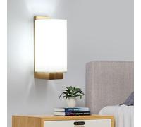 DELIPOP Applique Murale Intérieur Vintage, Lampe Murale Bois Industrielle E27, Luminaire Murales Moderne avec Abat-jour en Tissu pour Chambre Couloir Salon Escalier, Ampoule Non Incluse