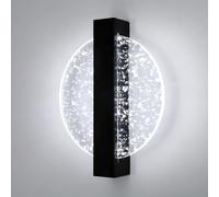 DELIPOP Applique Murale Intérieure, 12W 1500LM Ronde Lampe Murale LED Moderne, Noir Luminaire Mural pour Chambre Salon Couloir Studio, 6500K Lumière Blanche Froide