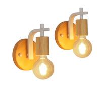 DELIPOP Applique Murale Intérieure 2 Pièces, Lampes Murales en Bois E27