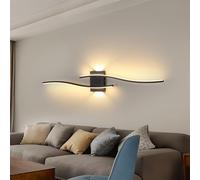 DELIPOP Applique Murale Intérieure 27W, 89CM Longue Lampe Murale Moderne, Lignes Simples Luminaire Mural Interieur pour Chambre Salon Couloir Escalier, Blanc Chaud 3000K, Noir