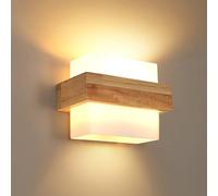 DELIPOP Applique Murale Intérieure Bois, 12W Dimmable Lampe Murale E27