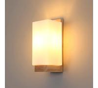 DELIPOP Applique Murale Intérieure Bois, Moderne E27 Lampe Murale en Verre, Luminaire Mural Intérieure pour Salon Chambre Couloir Escalier (Ampoule Non Incluse)
