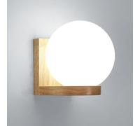 DELIPOP Applique Murale Intérieure Bois, Vintage Lampe Murale avec Abat-jour en Verre, Moderne Minimaliste E27 Luminaire Mural pour Chambre Salon Couloir Bureau Escalier Restaurant