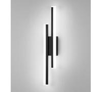 DELIPOP Applique Murale Intérieure LED, 16W 1800LM Lampe Murale Moderne, Noir Luminaire Mural en Acrylique pour Chambre Salon Couloir Escalier, 6500K Lumière Blanche Froide