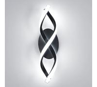 DELIPOP Applique Murale Intérieure LED, 16W 1800LM Lampe Murale Noir 6500K