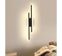 DELIPOP Applique Murale Intérieure LED, 16W Noir Lampe Murale Moderne en Acrylique, 3000K Blanc Chaud Luminaire Murals pour Salon Chambre Couloir Escalier Salle de Bain