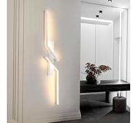 DELIPOP Applique Murale Intérieure LED, 24W Lampe Murale Moderne en Blanc Sable, Luminaire Mural en Acrylique pour Chambre, Couloir, Salon, Escalier, Lumière Chaude 3000K