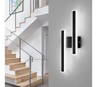DELIPOP Applique Murale Intérieure LED Noir, 32W 3600LM Lampe Murale 6500K