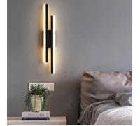 DELIPOP Applique Murale LED 16W Moderne Température Réglable 3000K/4000K/6500K Pour Chambre Couloir Entrée - Noir