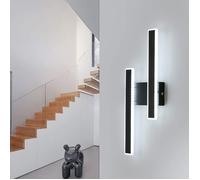 DELIPOP Applique Murale LED 32W 3600LM 6500K - Luminaire Moderne Noir pour Chambre, Salon, Escalier, Couloir