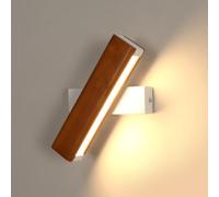 DELIPOP Applique Murale LED Intérieure, Rotatifs 350° Lampe Mural en Bois, Lampe de Chevet pour Salon Chambre Couloir Escalier, Blanc Chaud 3000K