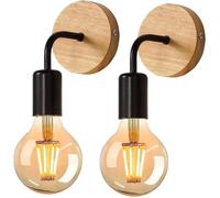 DELIPOP Applique Murale LED Lot 2 Moderne Lampe Murale Chevet Noir Pour Chambre Salon Couloir (Sans ampoule)