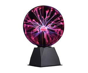 DELIPOP Lampe Plasma Ball 6 Pouces, Lumière de Boule de Plasma Magique Sensible au Son et au Toucher, Boule Electricité Statique pour Les fêtes, Décoration de Noël