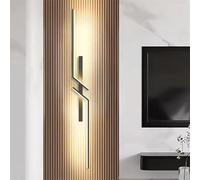 DELIPOP LED Applique Murale Intérieure, 24W 3000K Blanc Chaud Lampe Murale, Moderne Luminaire Murals en Acryliquel pour Chambre,Maison Couloir,Salon,Escalier, Noir