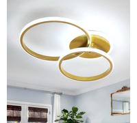 DELIPOP Lustre LED Plafonnier, 42W 4700LM Luminaire Plafonnier LED Rond 6500K, Lampe de Plafond Moderne Or pour Salon Chambre Cuisine Salle à Manger
