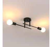 DELIPOP Plafonnier Industriel, 2 Lumières Lustre Sputnik Vintage, E27 Base Lampe de Plafond Vintage en Metal pour Salon Cuisine Salle à Manger Chambre