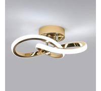 DELIPOP Plafonnier LED, 22W 2500LM Lampe de Plafond Moderne, Doré Luminaire Plafonnier LED pour Salon Cuisine Chambre Salle à Manger Balcon, Blanc Froid 6500K