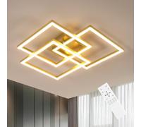 DELIPOP Plafonnier LED, 40W 4500LM Lampe de Plafond LED Moderne Dimmable avec la télécommande, Luminaire Interieur Carré pour Salon Chambre Salle à Manger, Oro