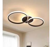 DELIPOP Plafonnier LED, 42W 4725LM Rond Lampe de plafond Noir, Moderne Luminaire Plafonnier pour Salon, Chambre, Salle à Manger, Cuisine, Blanc Chaud 3000K