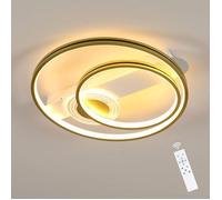 DELIPOP Plafonnier LED 46W Dimmable avec Télécommande - Doré - 3000-6500K - Design Moderne - Luminaire Salon Chambre