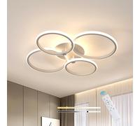 DELIPOP Plafonnier LED Dimmable, 39W 4500LM Lampe de Plafond Moderne avec Télécommande/APP, Blanc Sable Luminaire Plafonnier Acrylique pour Salon, Chambre, Salle à Manger