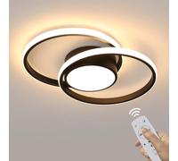 DELIPOP Plafonnier LED Dimmable, 40W Luminaire Plafonnier LED Noir avec Télécommande/APP 3000K-6500K, Rond Lampe de Plafond Moderne pour Chambre, Salle à Manger, Étude, Couloir